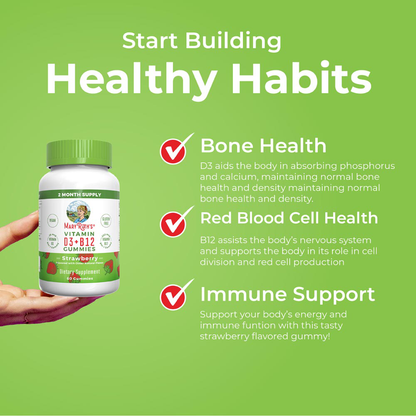Vitamin D3+B12, Strawberry Flavour