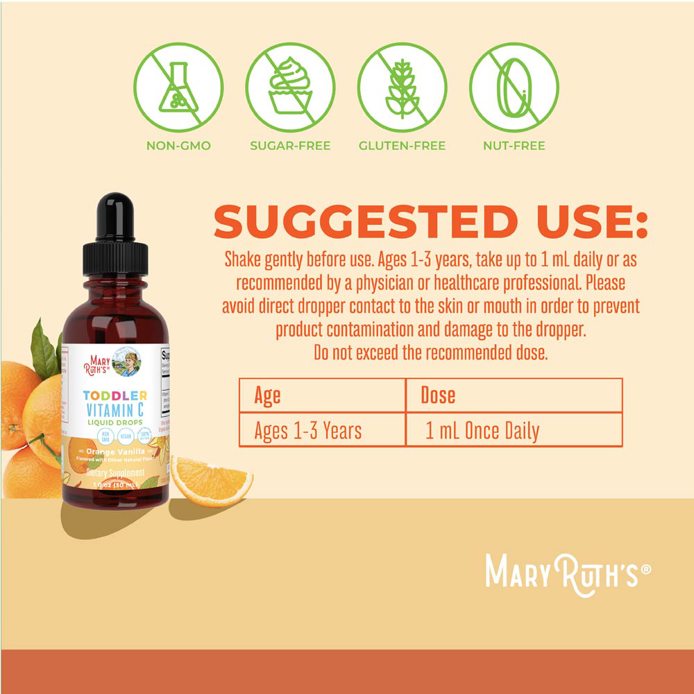 Toddler Vitamin C Drops, Orange Vanilla Flavour