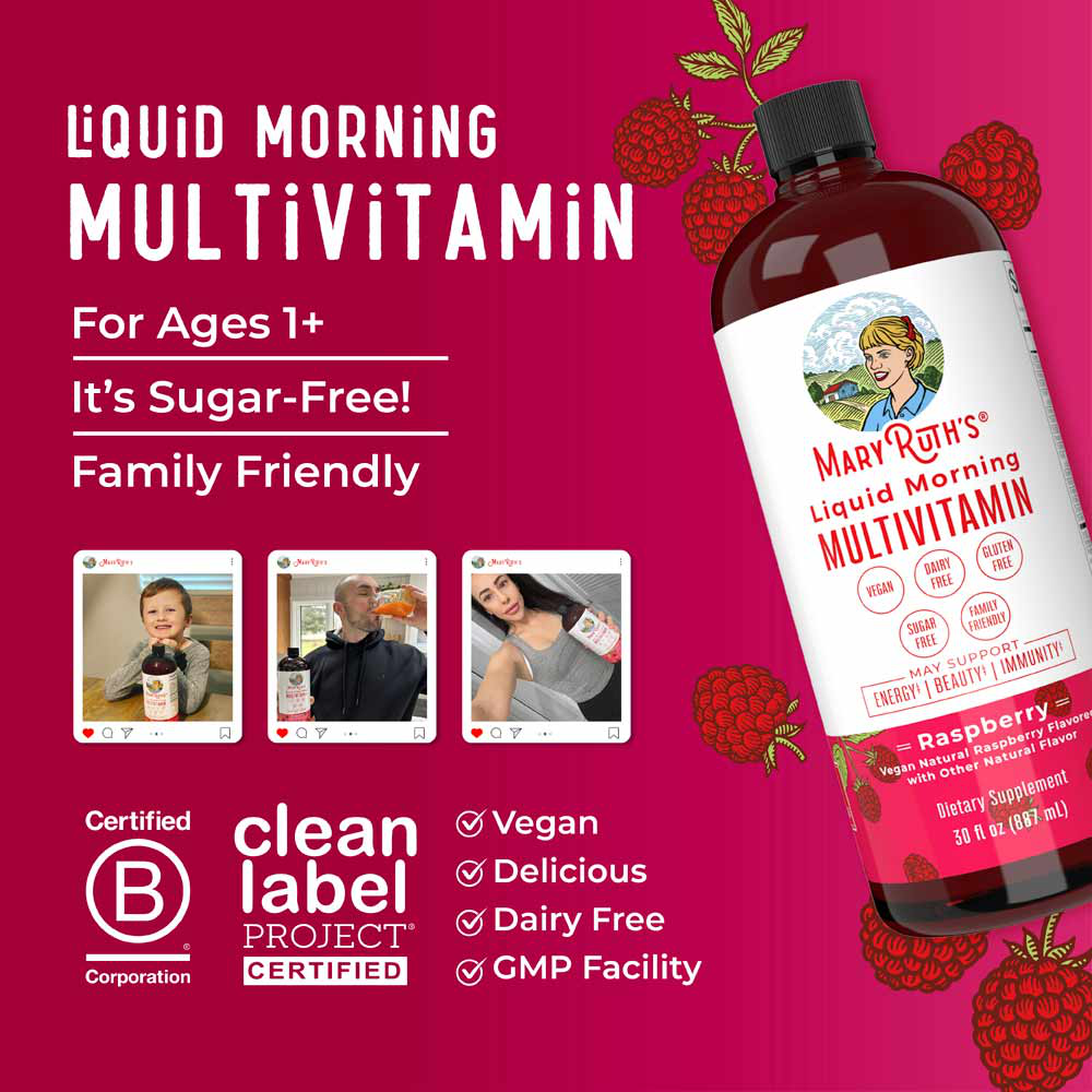 Liquid Morning Multivitamin, Raspberry Flavour