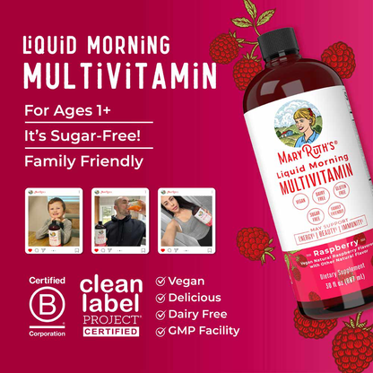 Liquid Morning Multivitamin, Raspberry Flavour