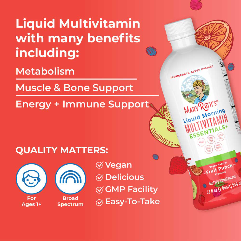 Liquid Morning Multivitamin Essentials+, Fruit Punch
