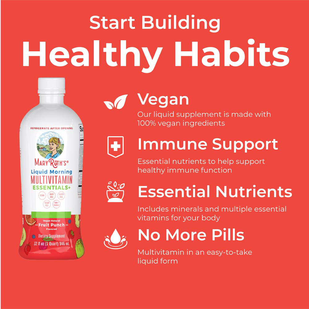 Liquid Morning Multivitamin Essentials+, Fruit Punch