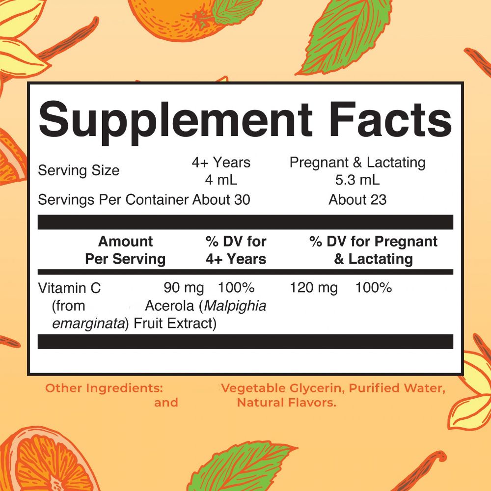Vitamin C Drops, Orange Vanilla Flavour