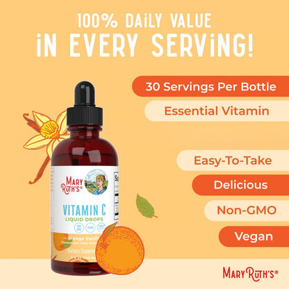 Vitamin C Drops, Orange Vanilla Flavour