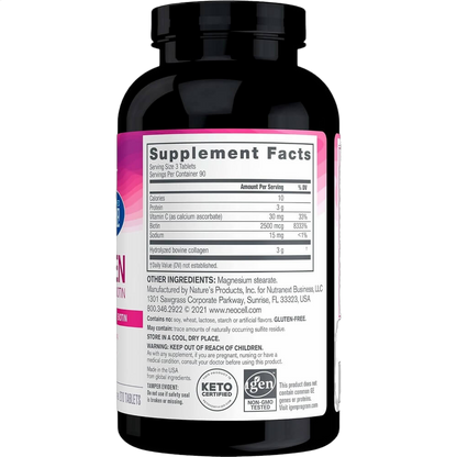 Grassfed Collagen Peptides + Vitamin C & Biotin, 6000mcg