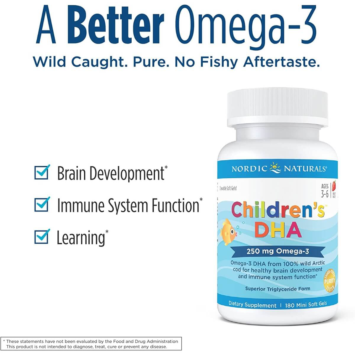 Children's DHA, 250mg Omega-3, Strawberry Flavour