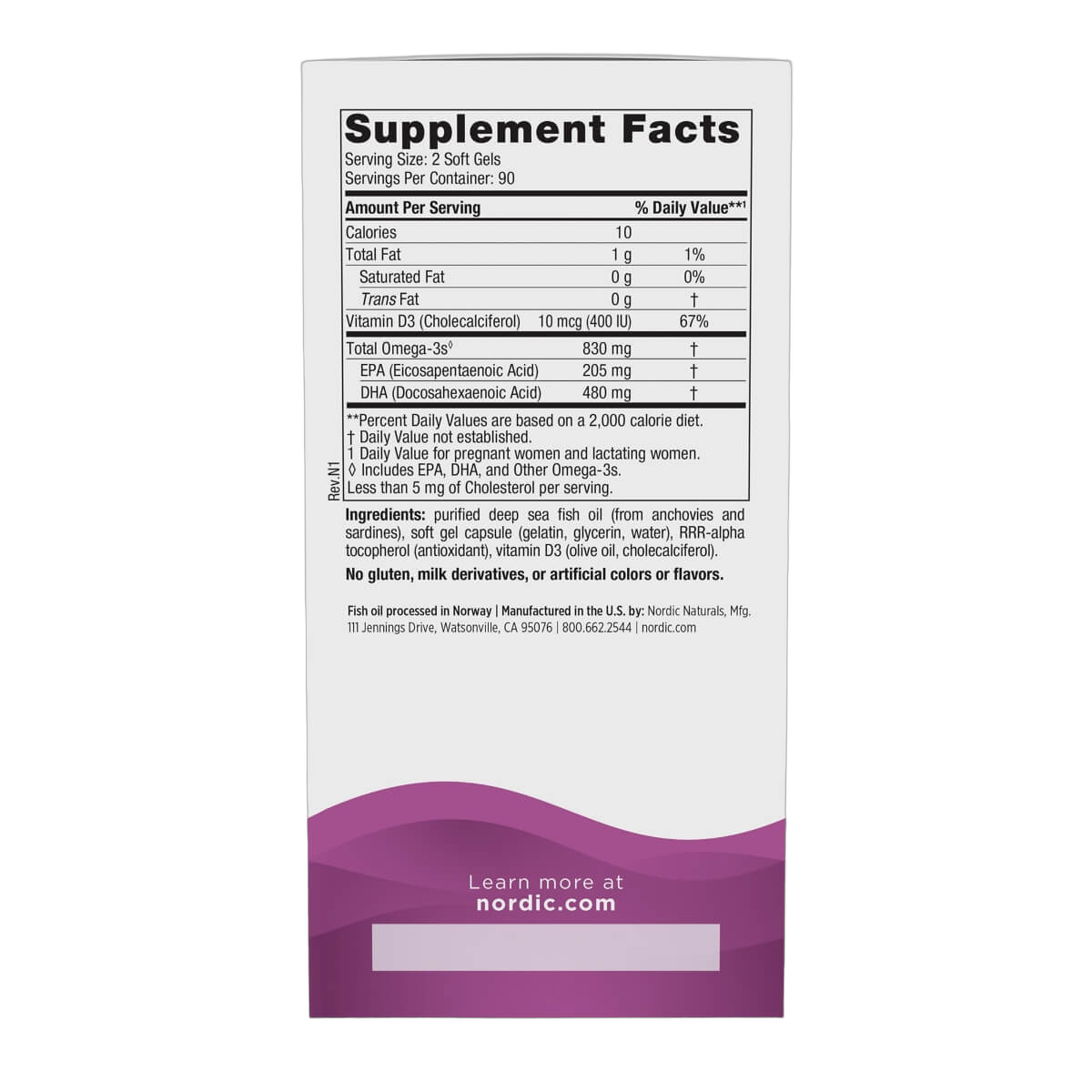 Prenatal DH, 830mg of Omega-3 with Vitamin D3