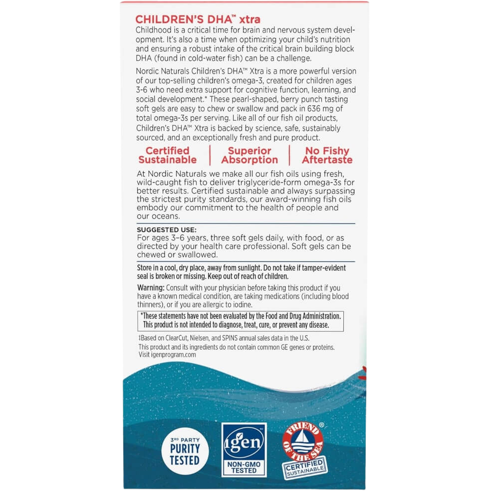 Children's DHA Xtra, 636mg Omega-3, Berry Punch Flavour