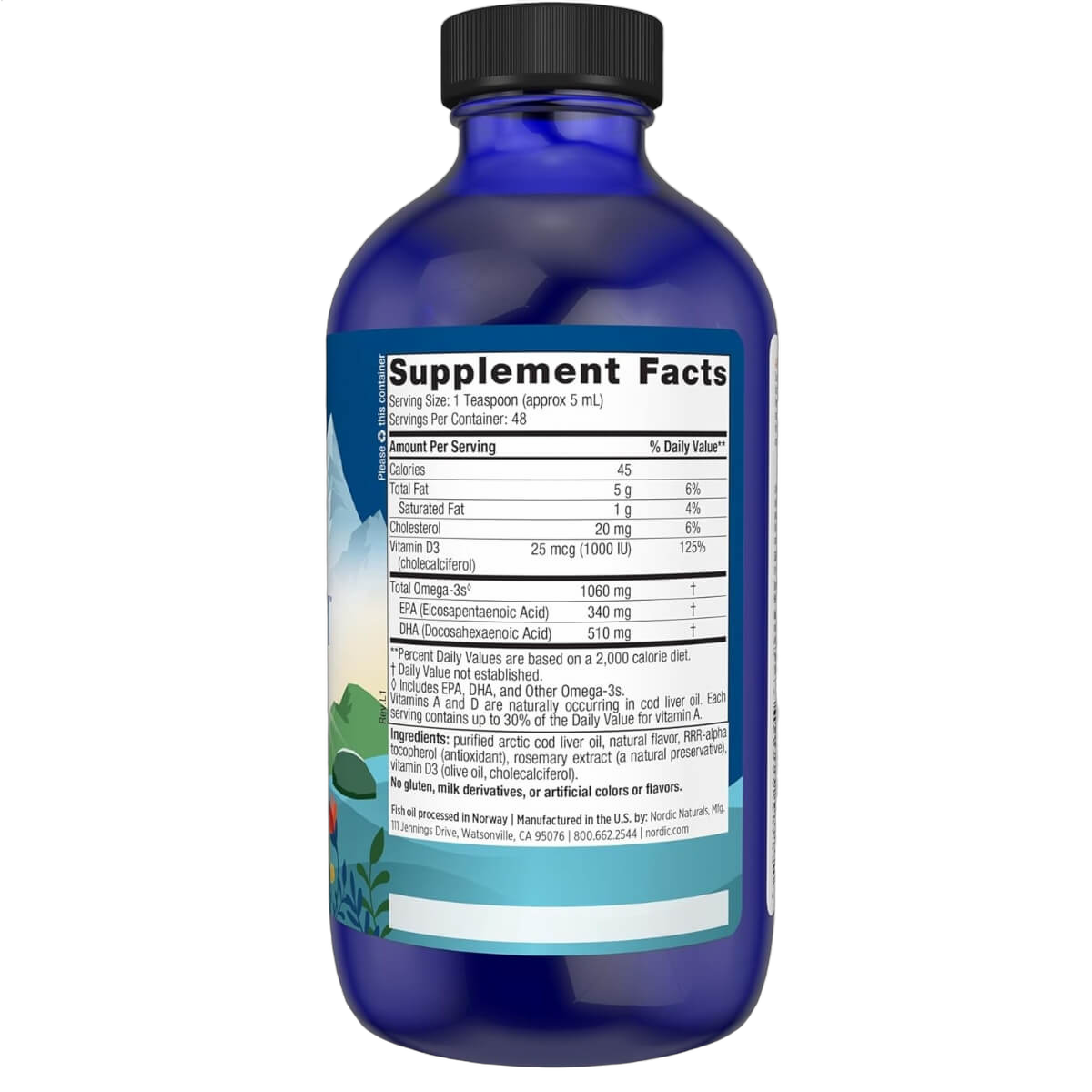 Arctic-D Cod Liver Oil, 1060mg Omega-3, Lemon Flavour