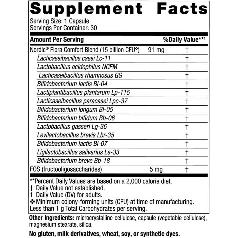 Nordic Flora Probiotic Comfort, 15 Billion CFU