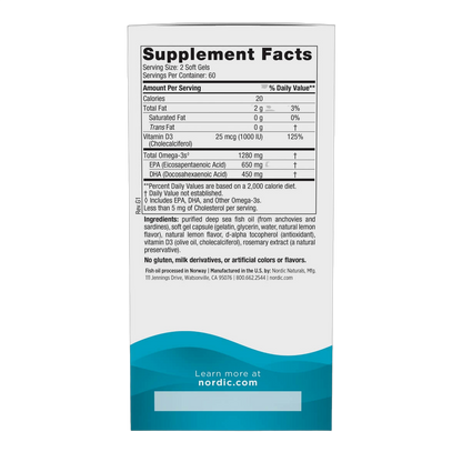 Ultimate Omega-D3, 1280mg, Lemon Flavour