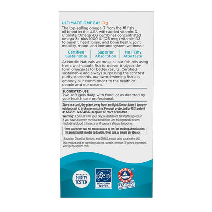 Ultimate Omega-D3, 1280mg, Lemon Flavour