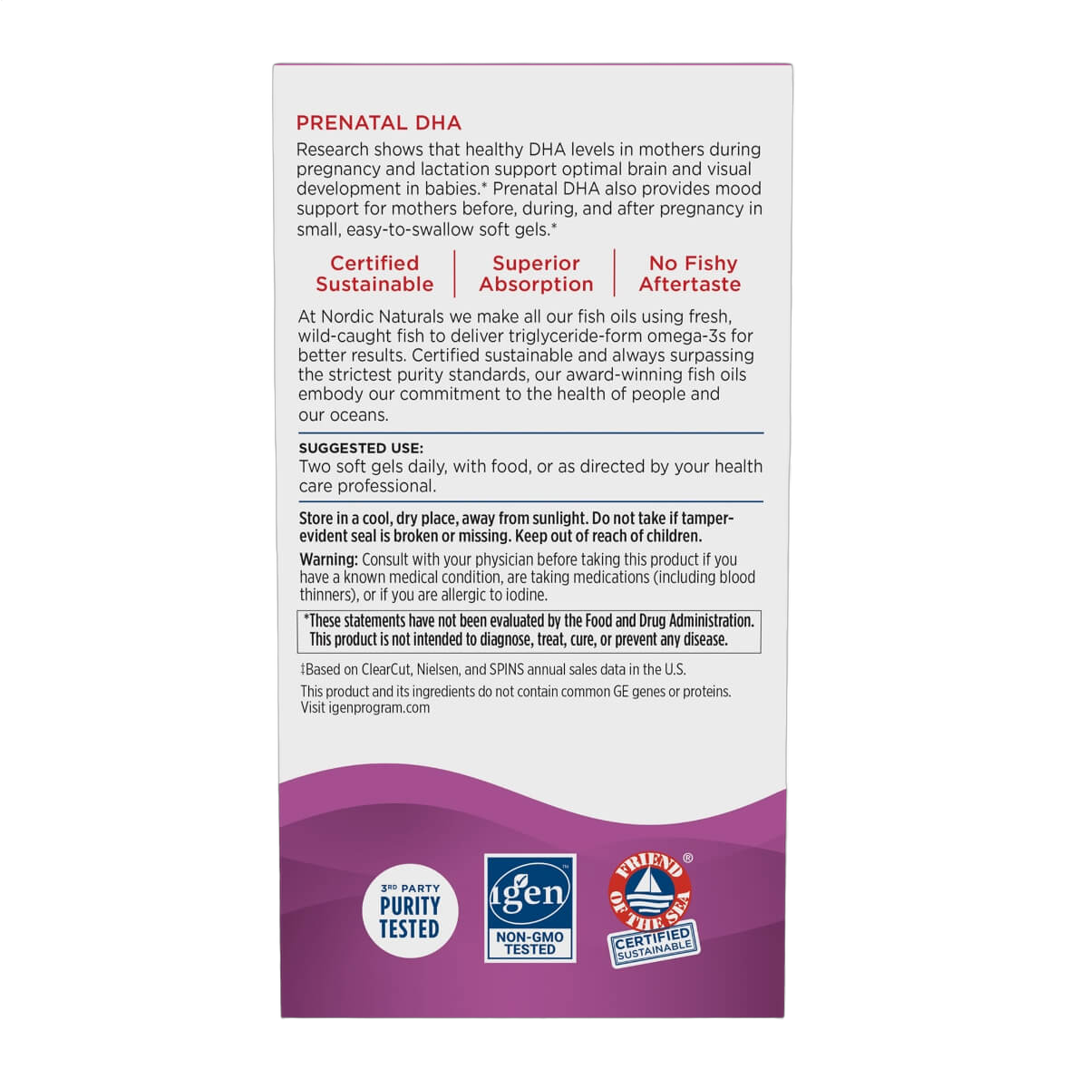 Prenatal DHA Omega-3, 830mg with Vitamin D3, Strawberry Flavour