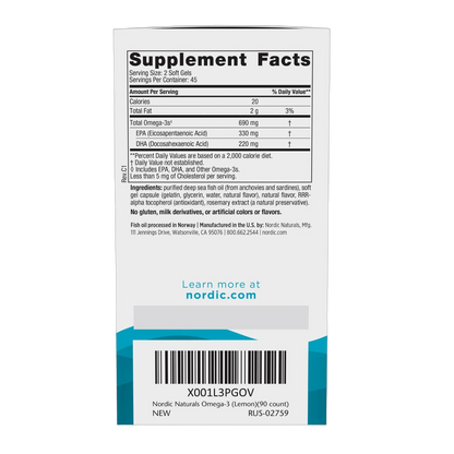 Omega-3, 690mg, Lemon Flavour