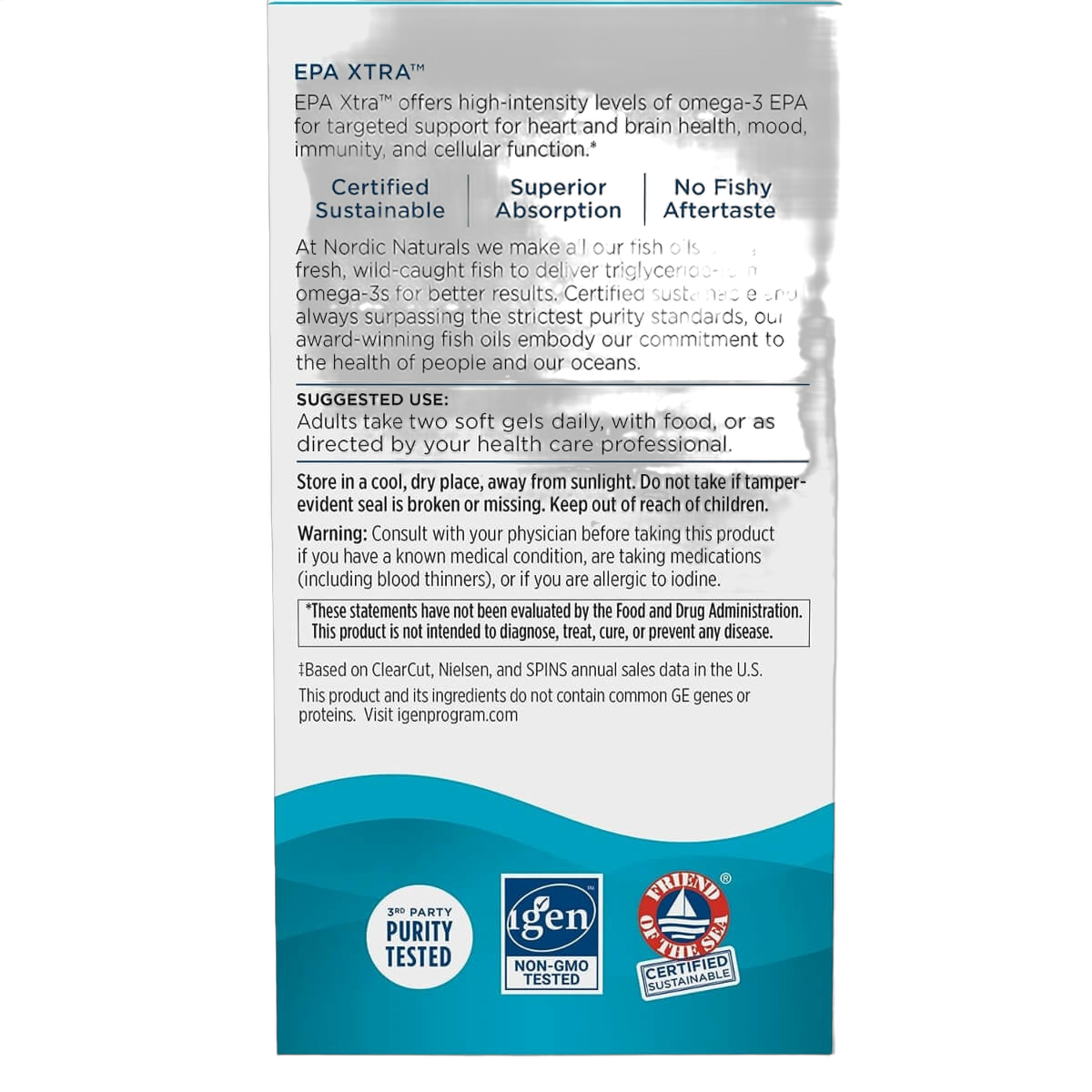 EPA Xtra, 1640mg Omega-3, Lemon Flavour