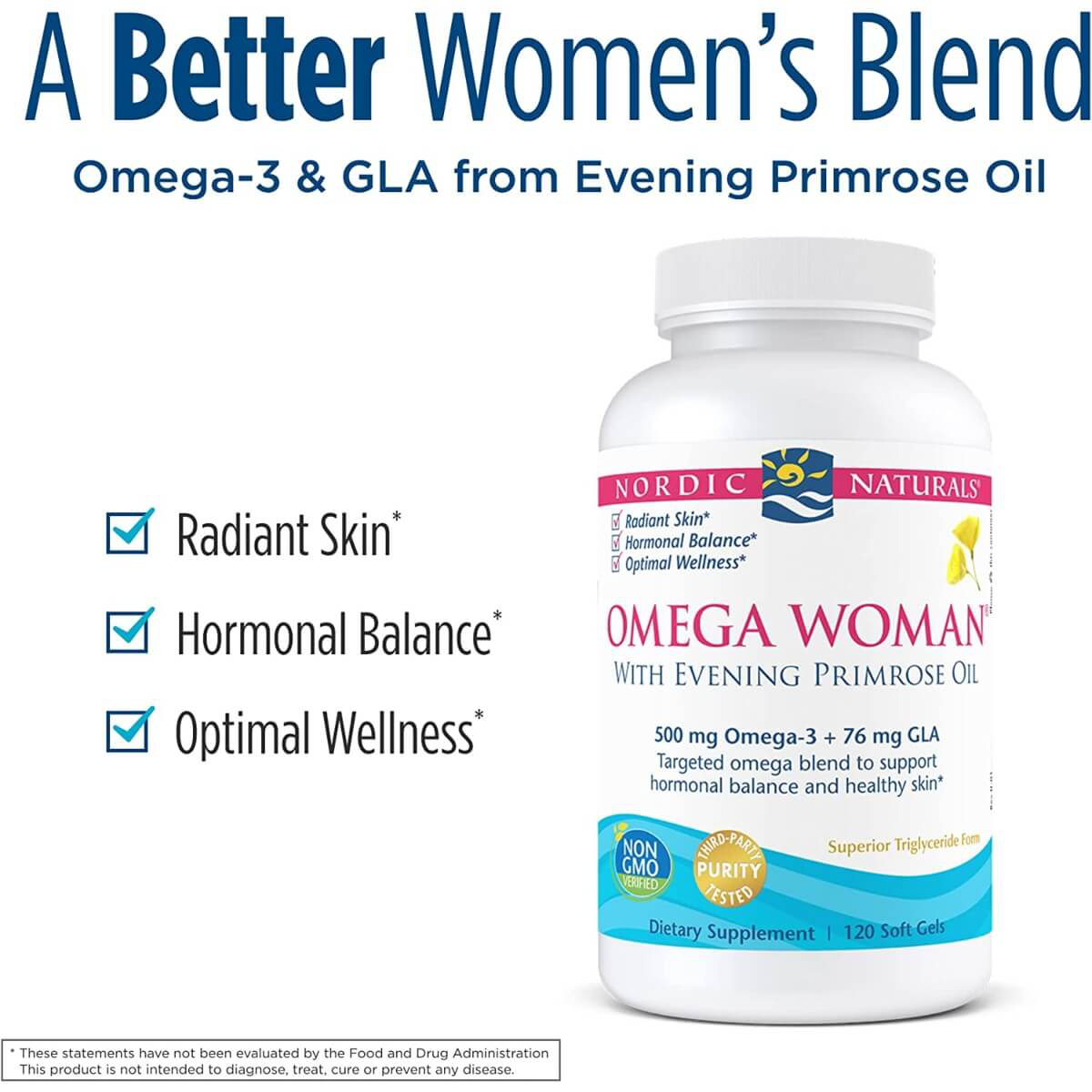 Omega Women with Evening Primrose Oil, Lemon Flavour