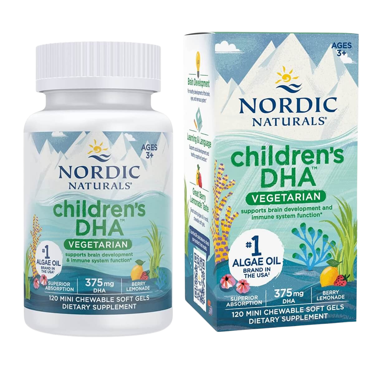 Children's DHA Vegetarian, 375mg, Berry Lemonade Flavour