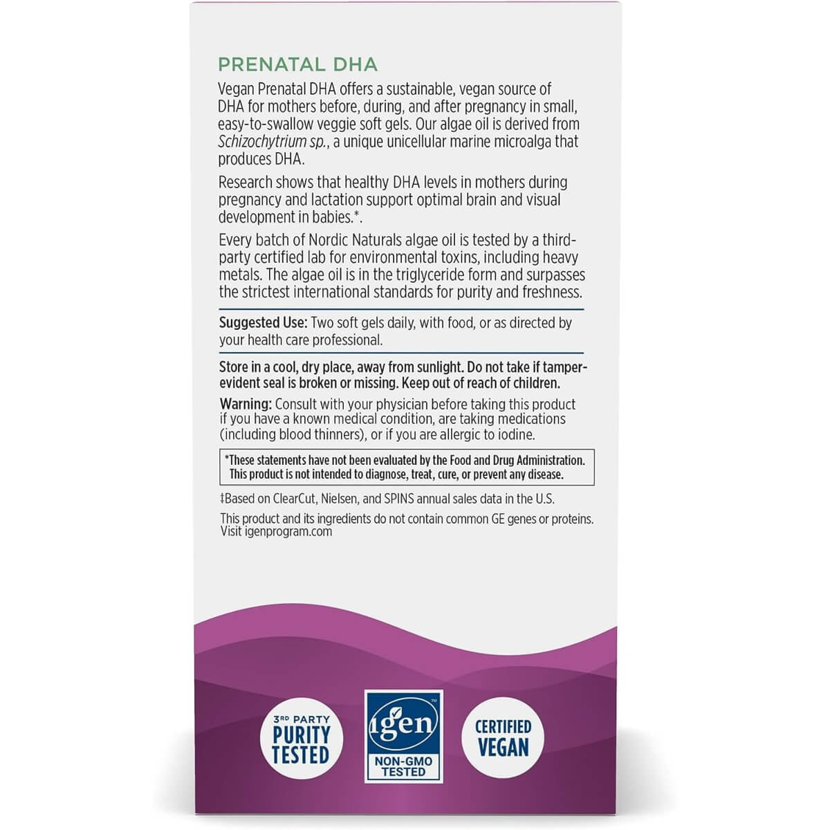 Vegan Prenatal DHA, 500mg Omega-3