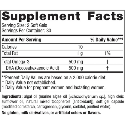 Vegan Prenatal DHA, 500mg Omega-3
