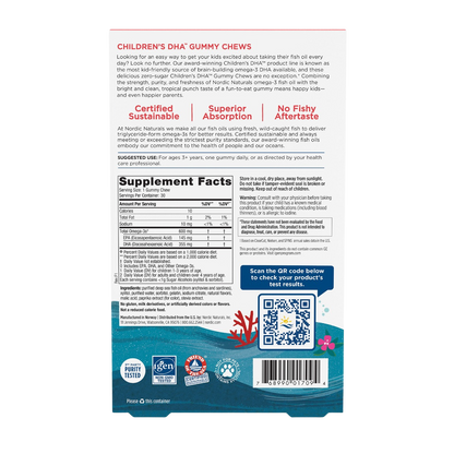 Zero Sugar Children's DHA Gummies, 600mg