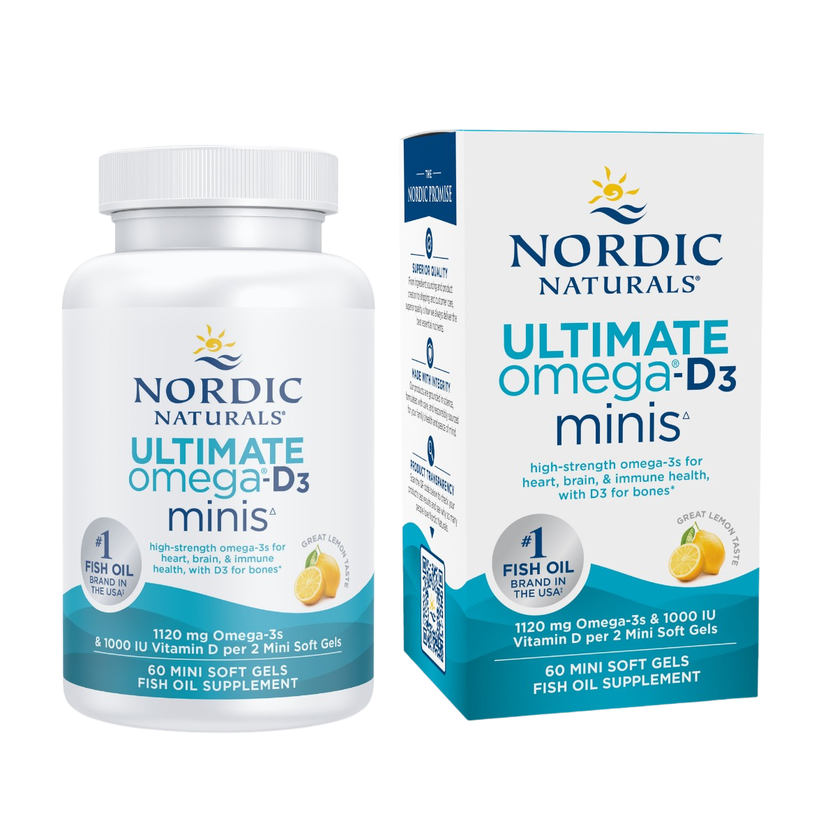 Ultimate Omega-D3, 1120mg Omega-3 plus D3, Lemon