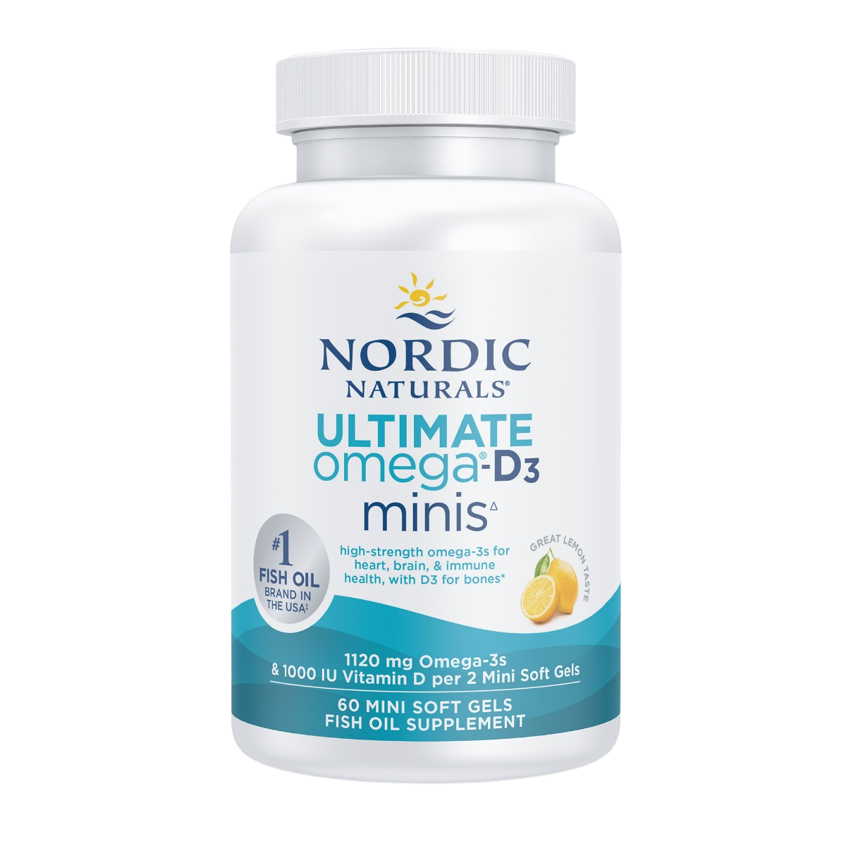 Ultimate Omega-D3, 1120mg Omega-3 plus D3, Lemon