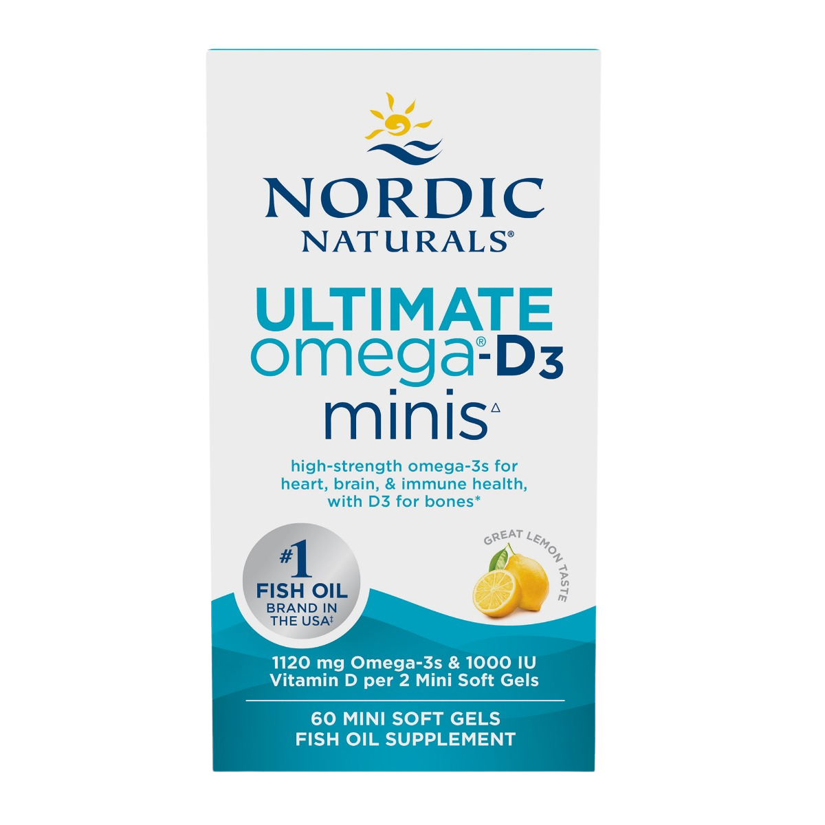 Ultimate Omega-D3, 1120mg Omega-3 plus D3, Lemon