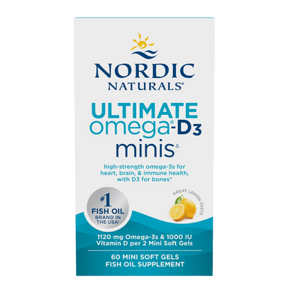 Ultimate Omega-D3, 1120mg Omega-3 plus D3, Lemon