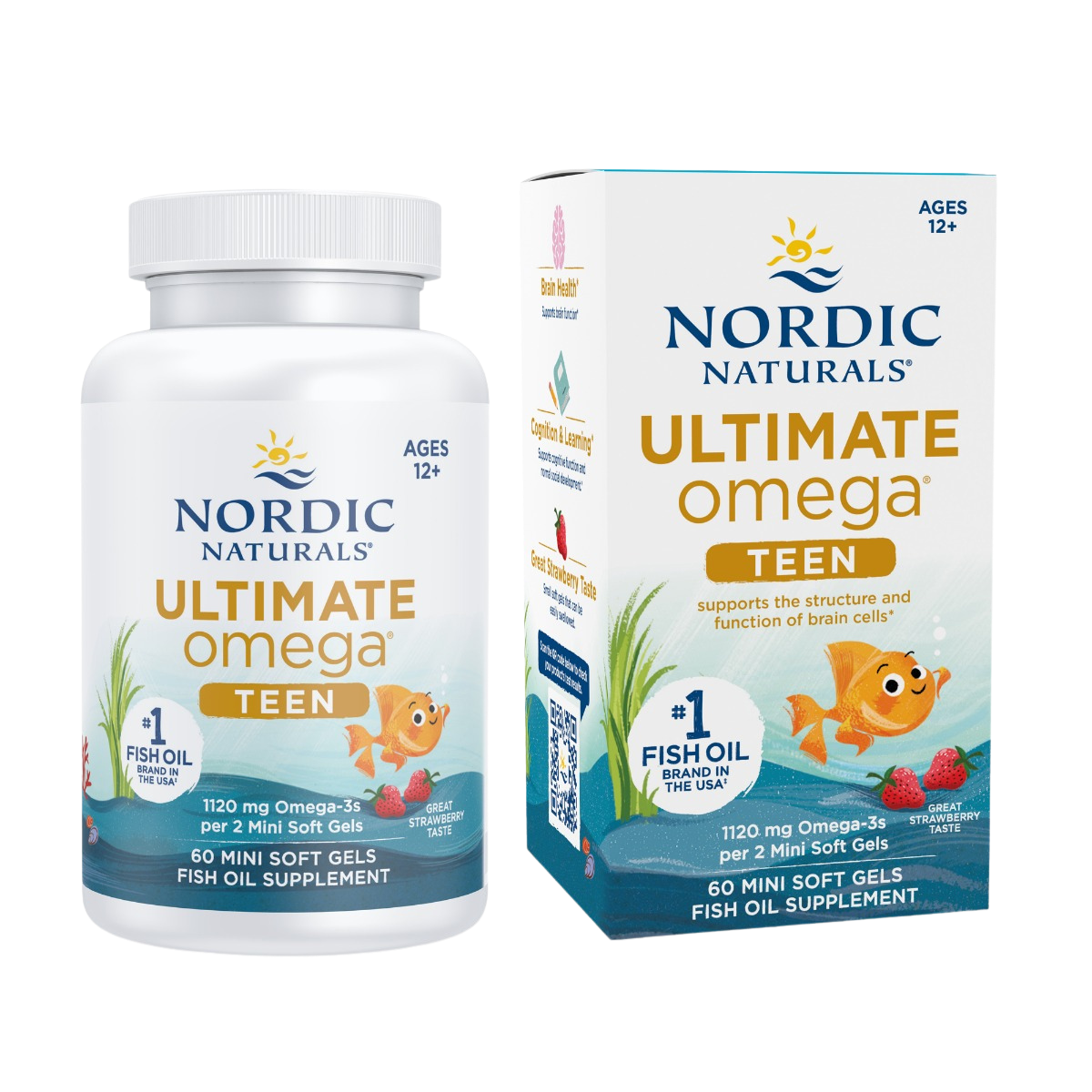 Ultimate Omega 2X Teen, 1120mg Omega-3, Strawberry
