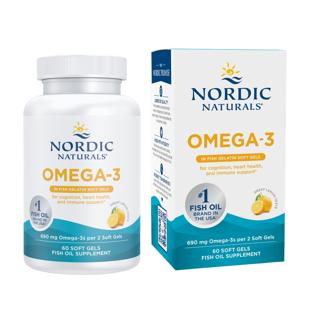 Omega-3, 690mg Omega-3, Lemon