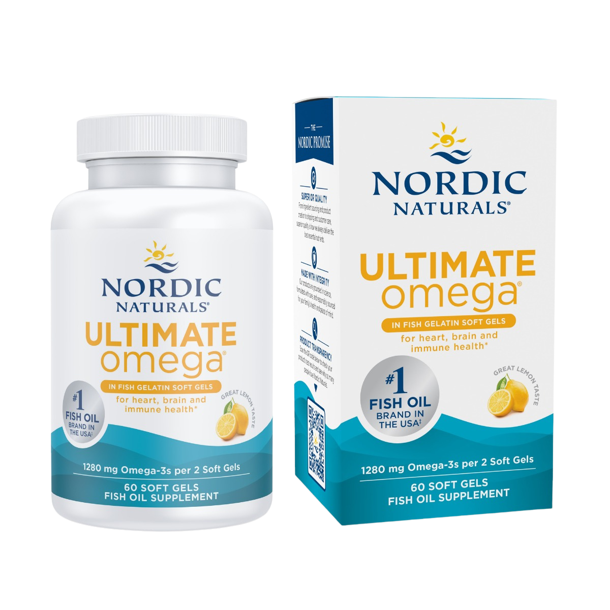 Ultimate Omega, 1280mg Omega-3, Lemon