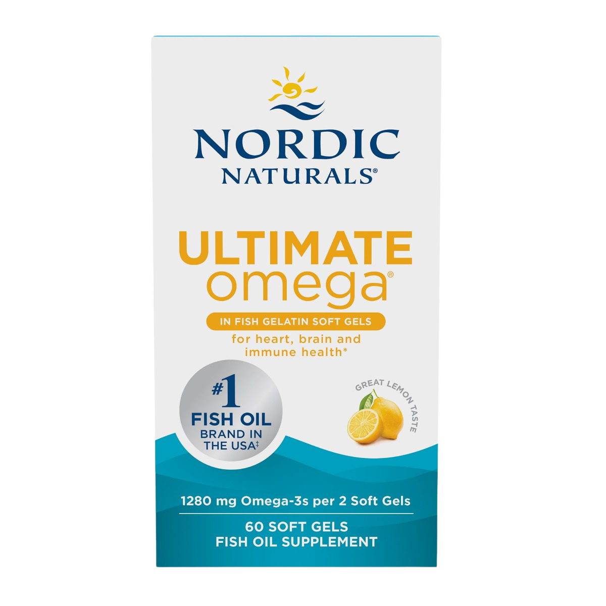 Ultimate Omega, 1280mg Omega-3, Lemon