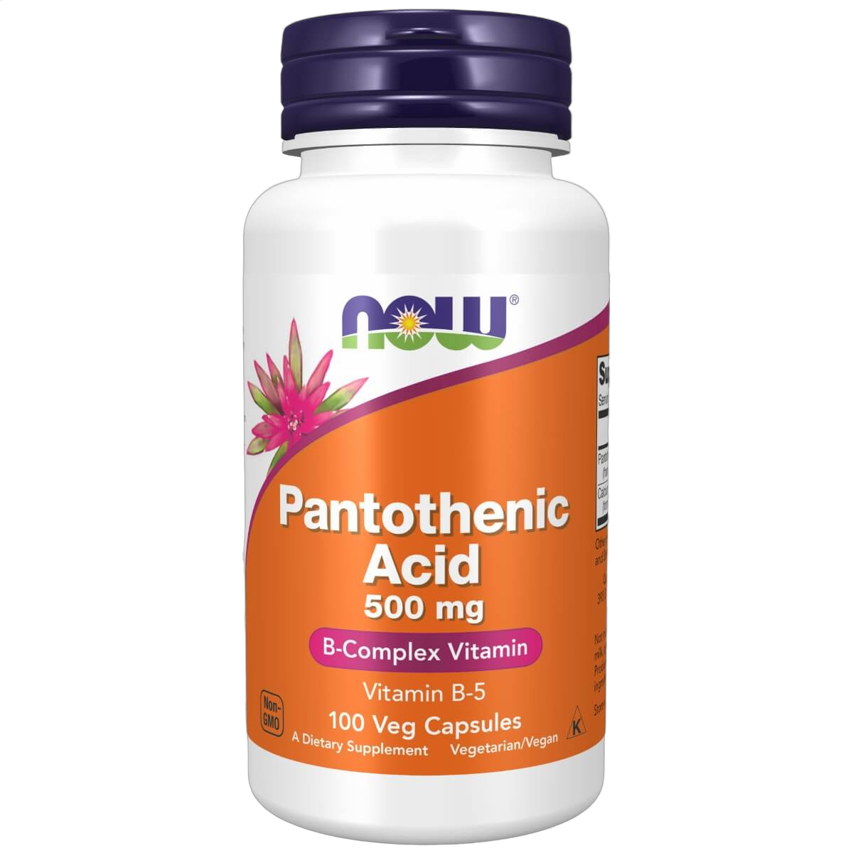 Pantothenic Acid (Vitamin B5), 500mg