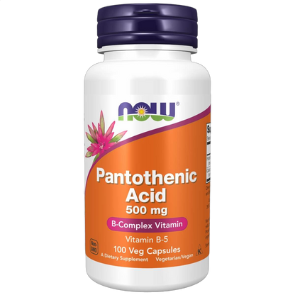 Pantothenic Acid (Vitamin B5), 500mg