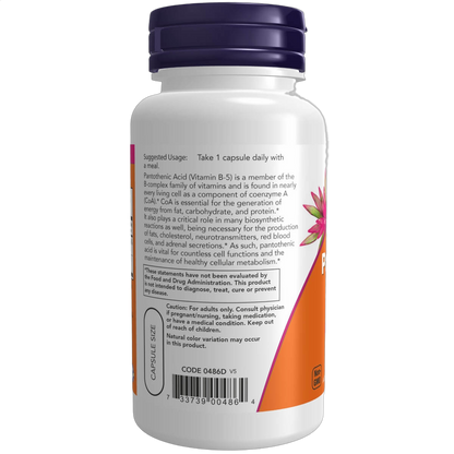 Pantothenic Acid (Vitamin B5), 500mg
