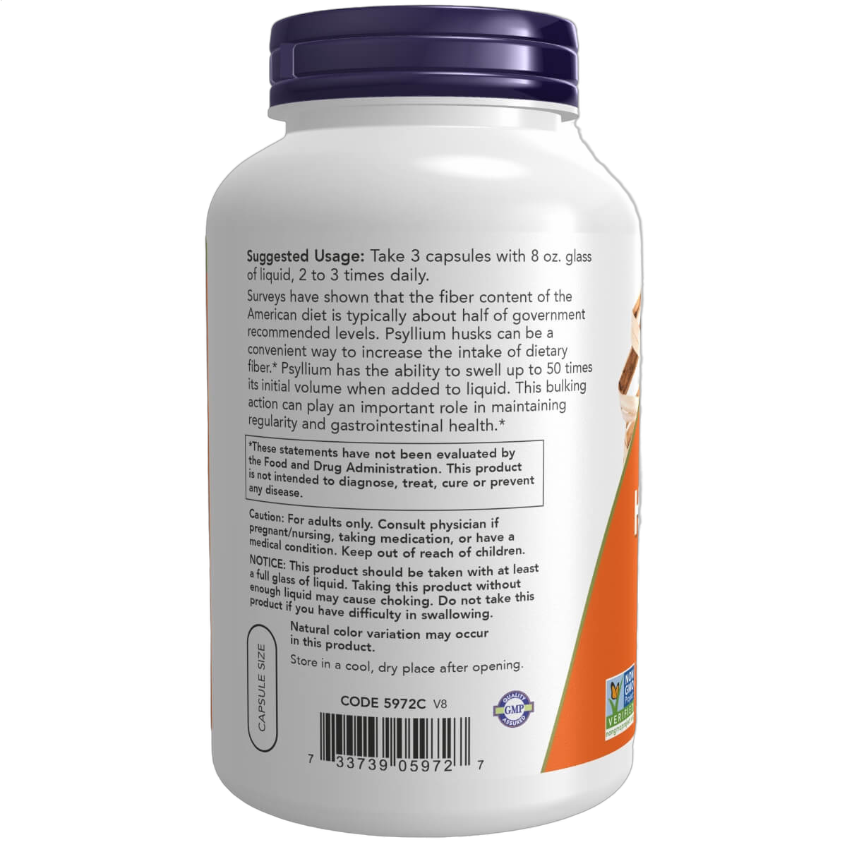 Psyllium Husk Caps, 500mg