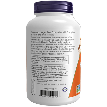 Psyllium Husk Caps, 500mg
