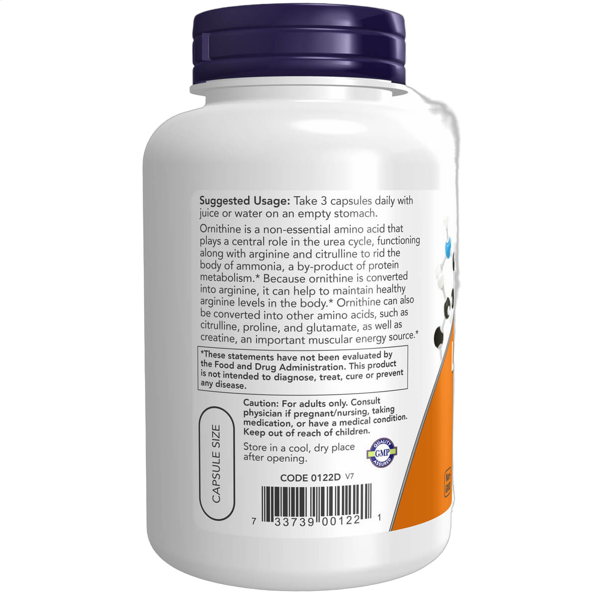 L-Ornithine, 500mg