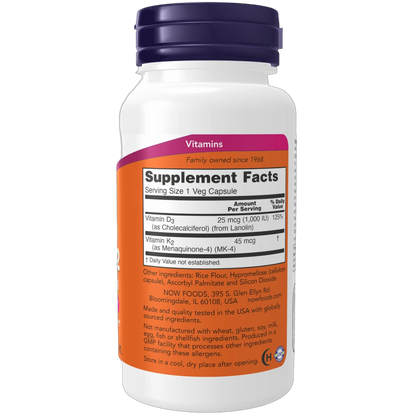 Vitamin D-3 & K-2, 1000IU/45mg