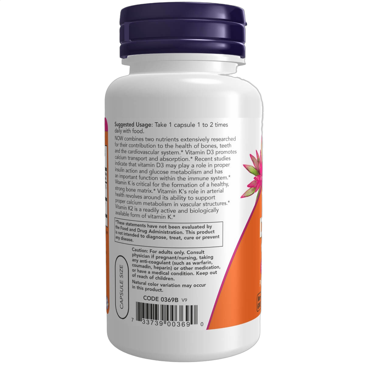 Vitamin D-3 & K-2, 1000IU/45mg