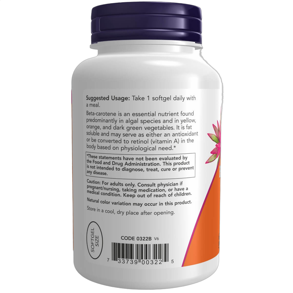 Natural Beta Carotene, 7500mcg (25000IU)