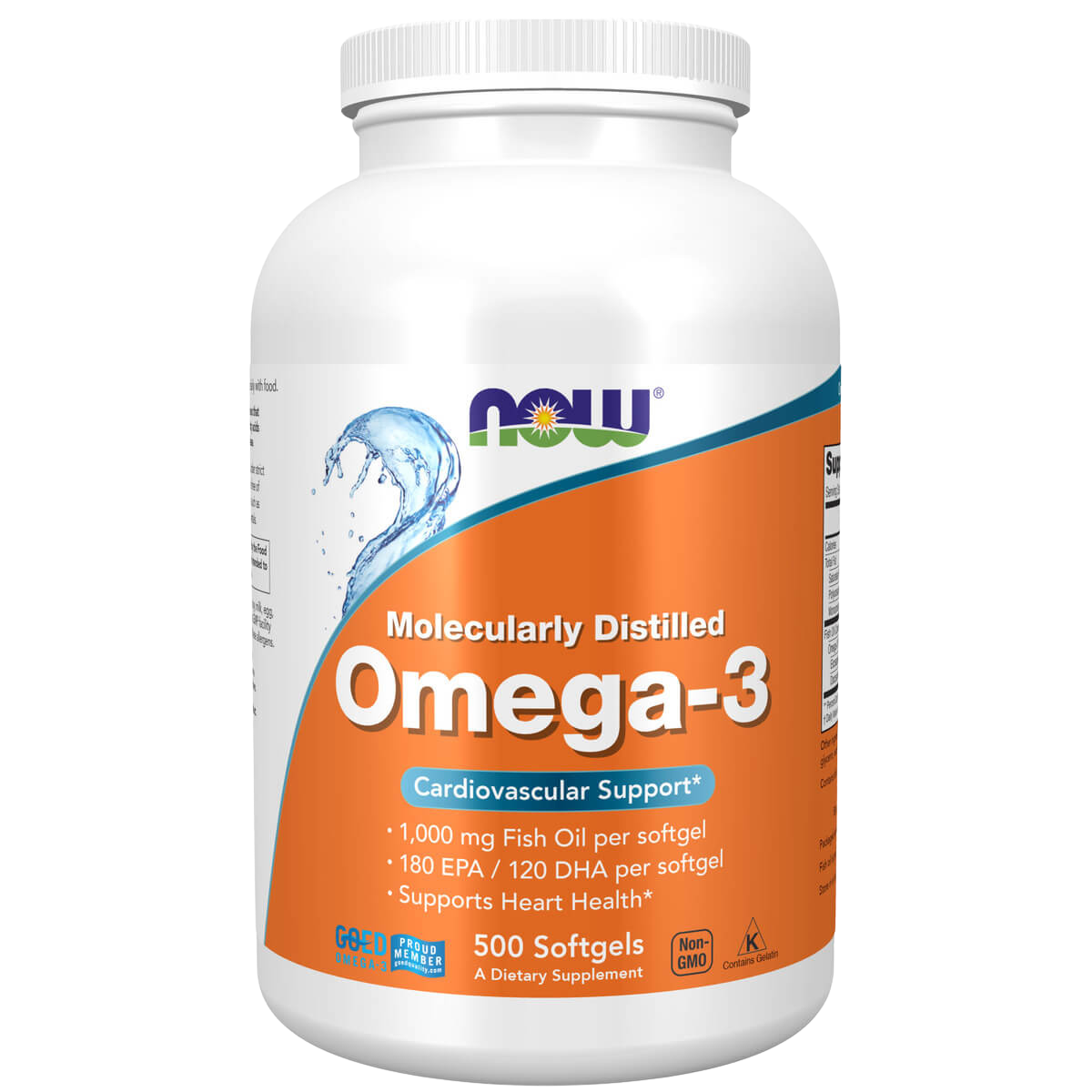 Omega-3 Fish Oil, Molecularly Distilled Softgels