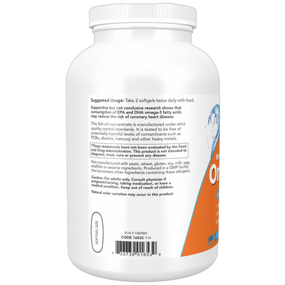 Omega-3 Fish Oil, Molecularly Distilled Softgels