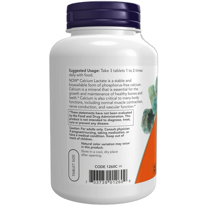 Calcium Lactate, 250 Tablets