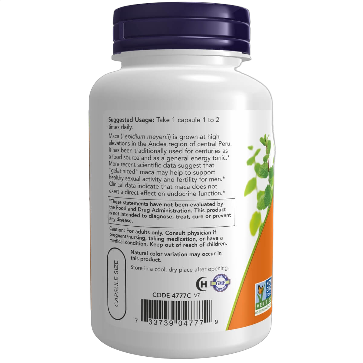 Maca (Lepidium meyenii) Raw, 750mg