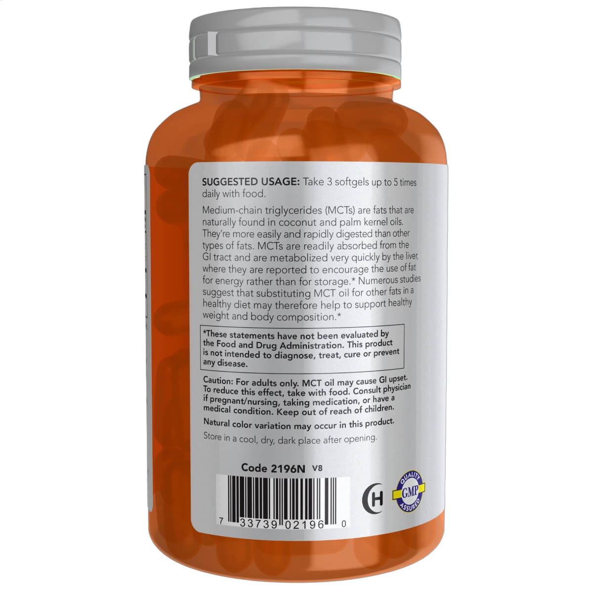 MCT (Medium-chain triglycerides) Oil, 1000mg