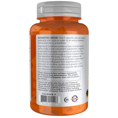 Arginine & Ornithine, 500/250mg