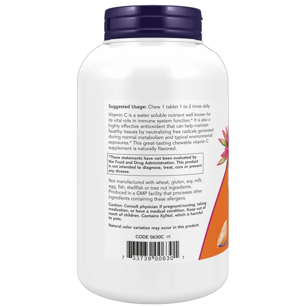 Vitamin C, 500mg, Orange Flavour