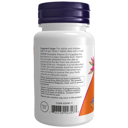 Vitamin D-3, 1000IU, 180 Chewables