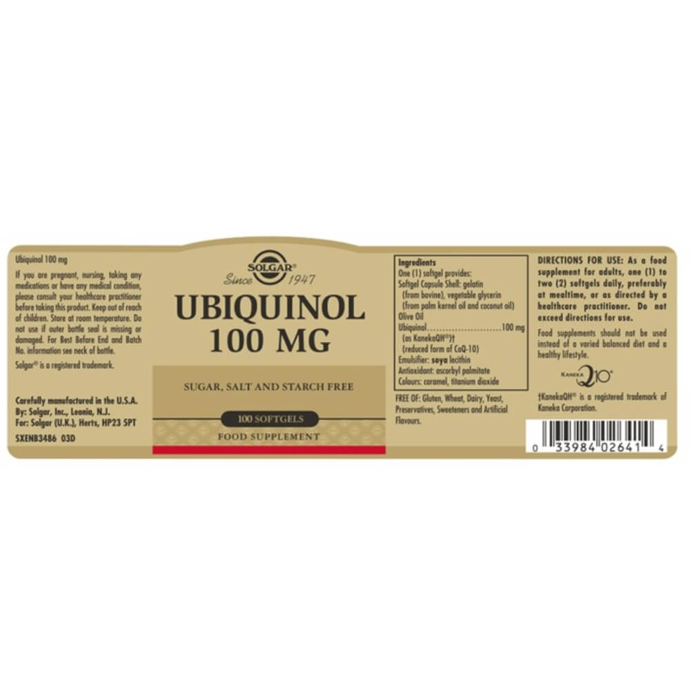 Ubiquinol, 100mg
